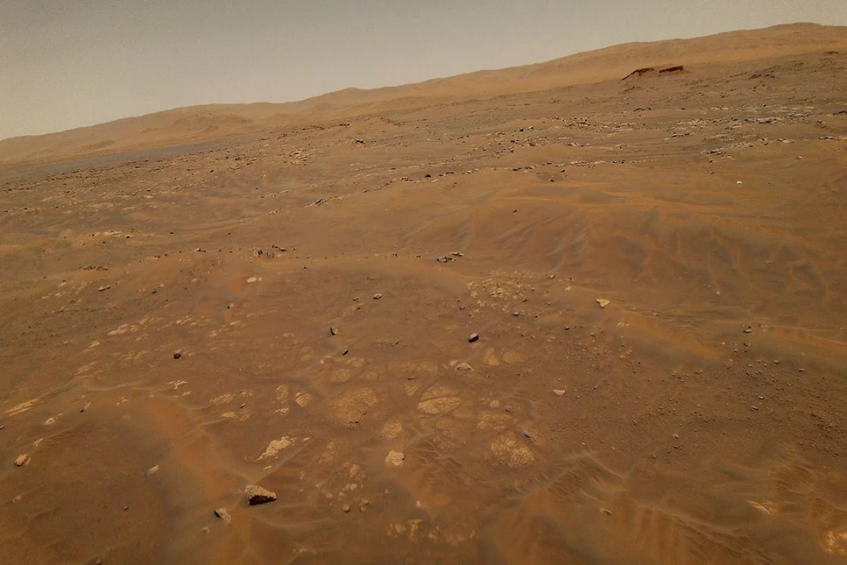 The view from the Perseverance rover looking toward the Seitah geologic unit