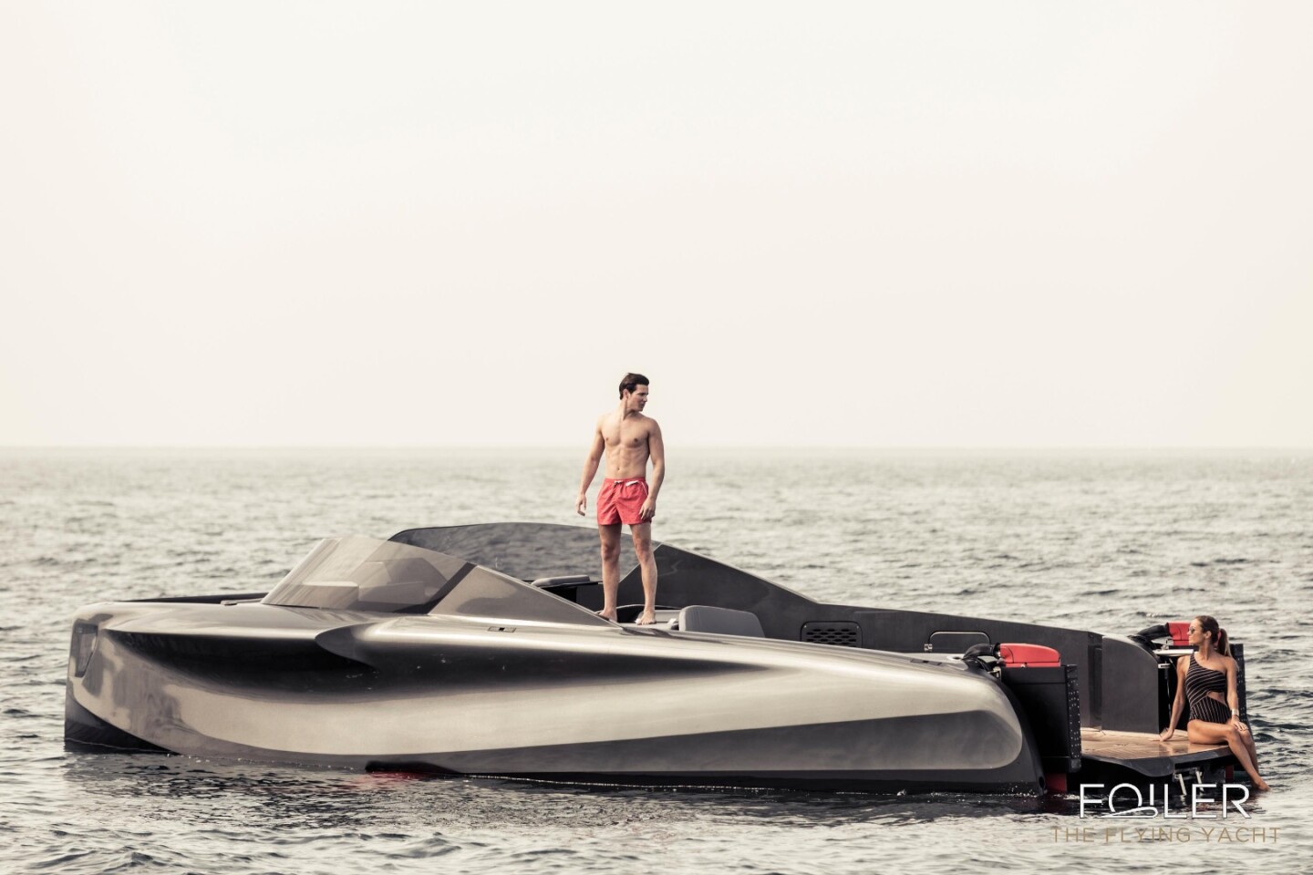 Foiler "flying yacht" is a sleek, hybridpowered hydrofoil