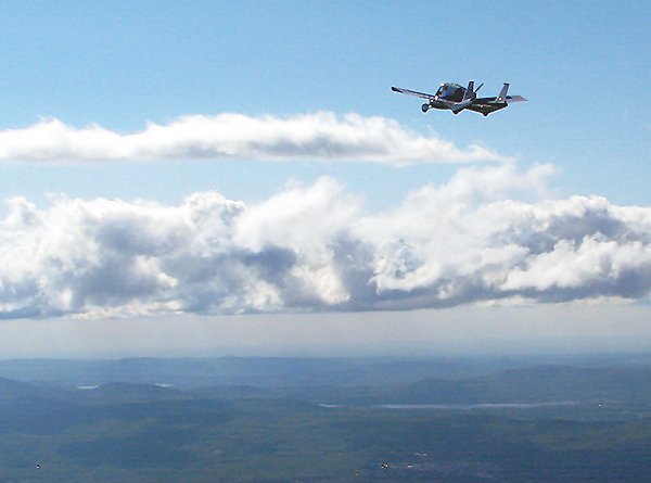 The Terrafugia Transition on a test flight over northern New York State (Photo: Terrafugia)