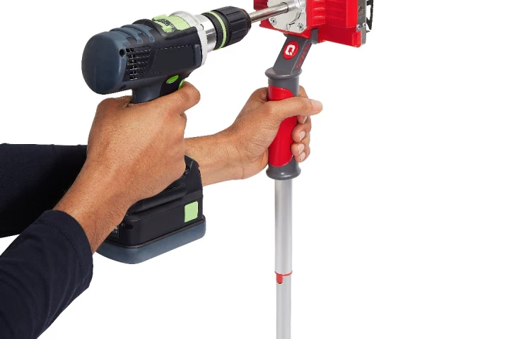 Quadsaw: attaches to the end of a drill to create perfectly square or rectangular holes in plaster walls