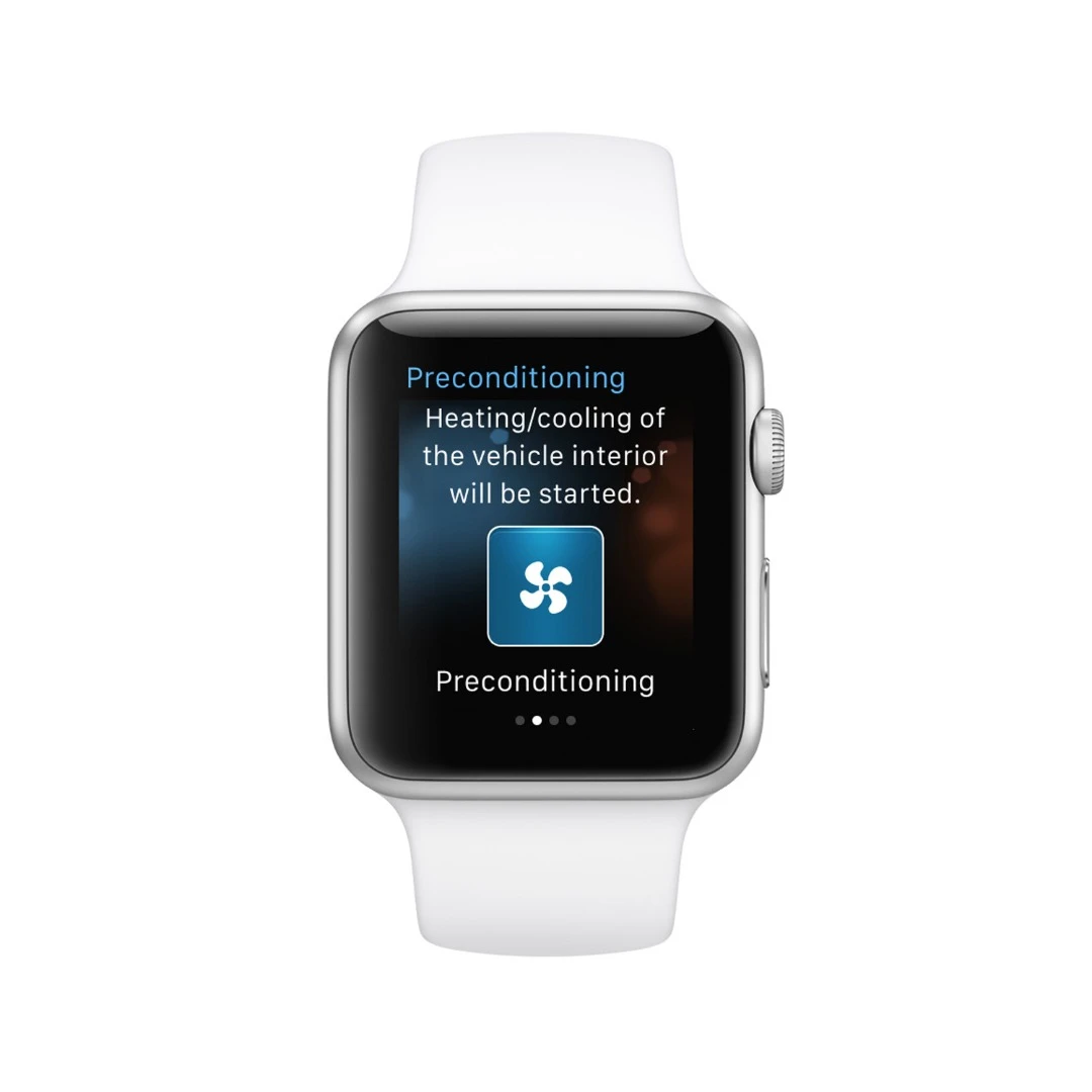 Owners can set the air conditioning and heating of their car from their watch