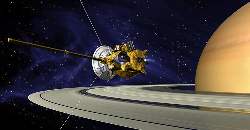 Artist's concept of Cassini at Saturn