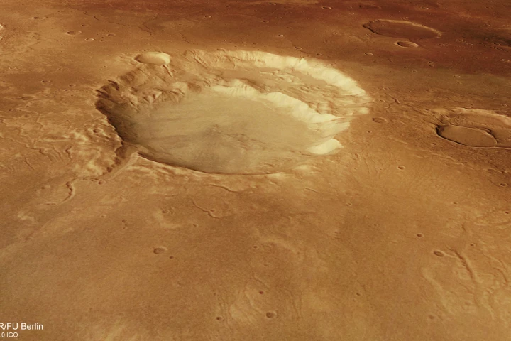 Perspective shot of Siloe Patera