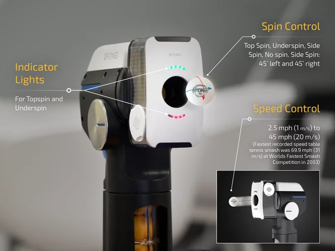 The Joola Infinity Smart Table Tennis Training Robot feature set