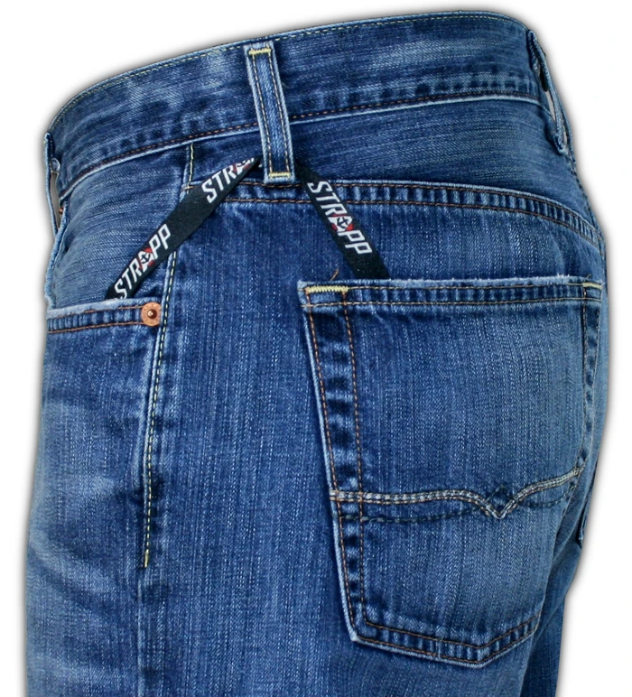 One method of wearing the Strapp Wallet