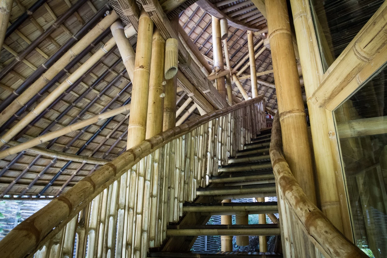 Winding staircases join the three levels of the Garden Villa