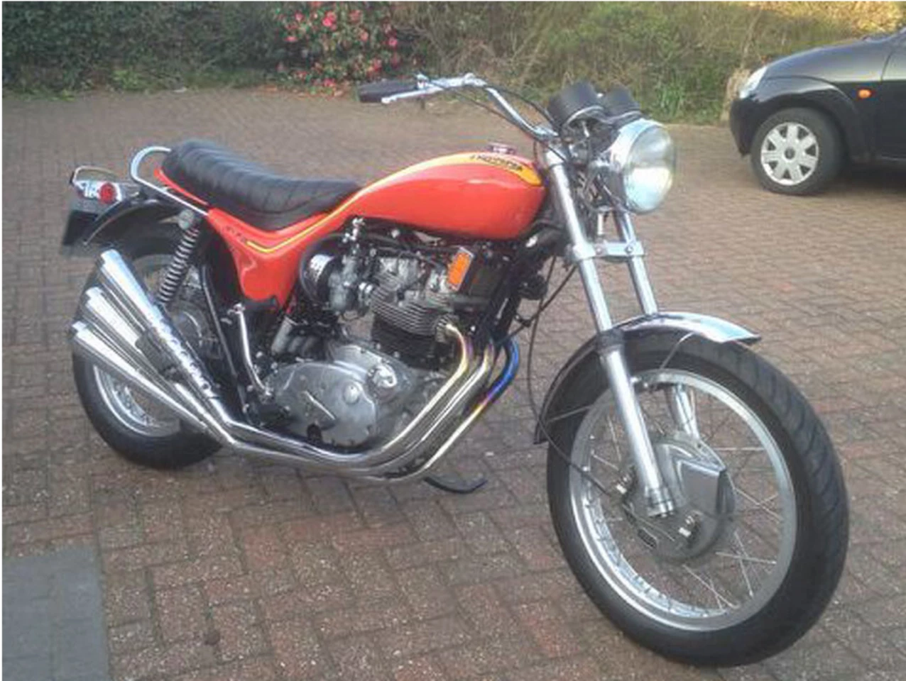 This 1973 Triumph X-75 Hurricane, Lot 95 at H&H Imperial War Museum Duxford (13-Oct-15) is estimated to sell for between £15,000 and 16,000 ($23,000 and $24,500)