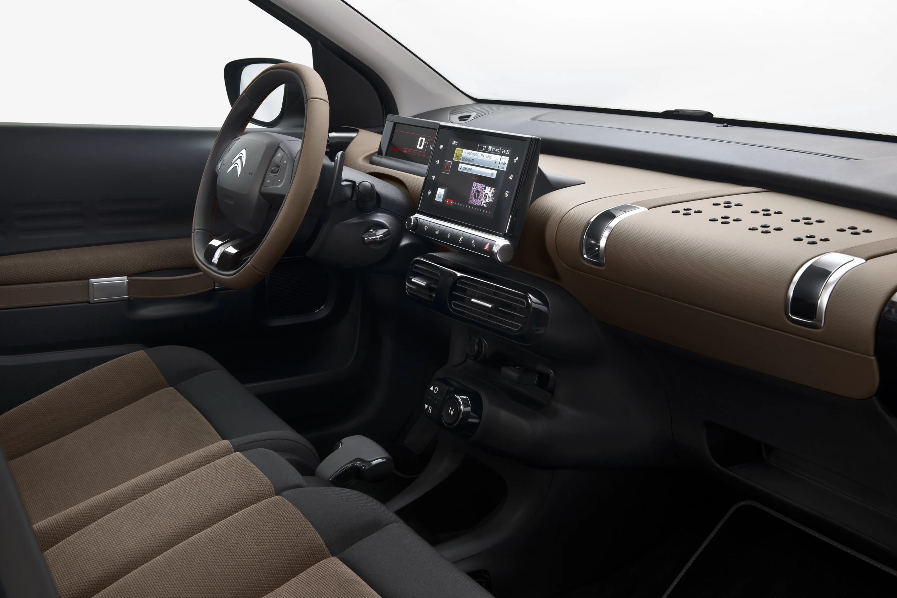 The dash, clean and unfettered almost to the point of being too pragmatic, is enhanced by a 7-inch touchscreen that manages the car’s infotainment functions, sat-nav system, phone apps and mapping functions.