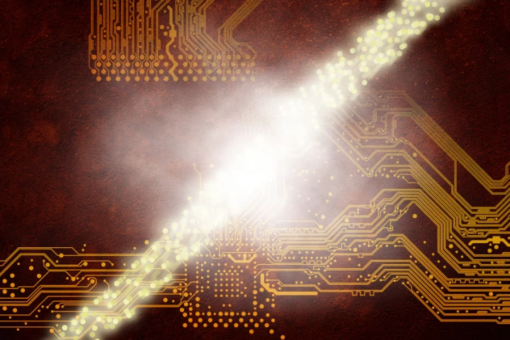A newly developed optical transistor could be the key to higher-performance CPUs and a leap forward toward a practical quantum computer (Image: MIT)