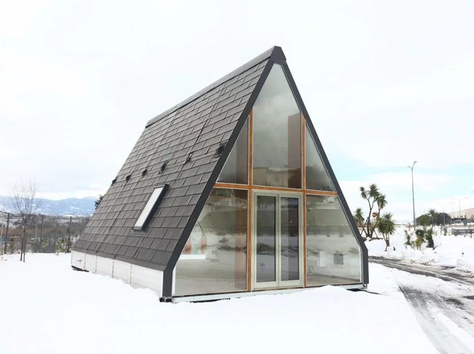 The prefabricated foldable M.A.Di house by Italian architect Renato Vidal takes less than a day to install