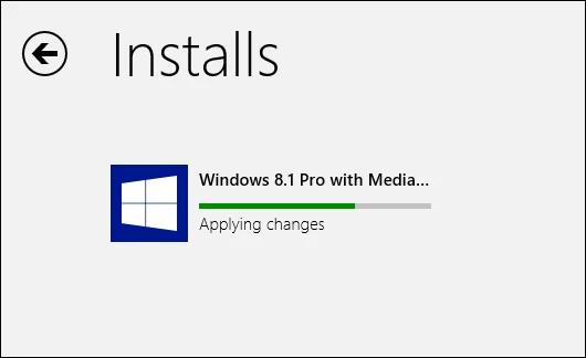 Monitor the progress of the Windows 8.1 download and install