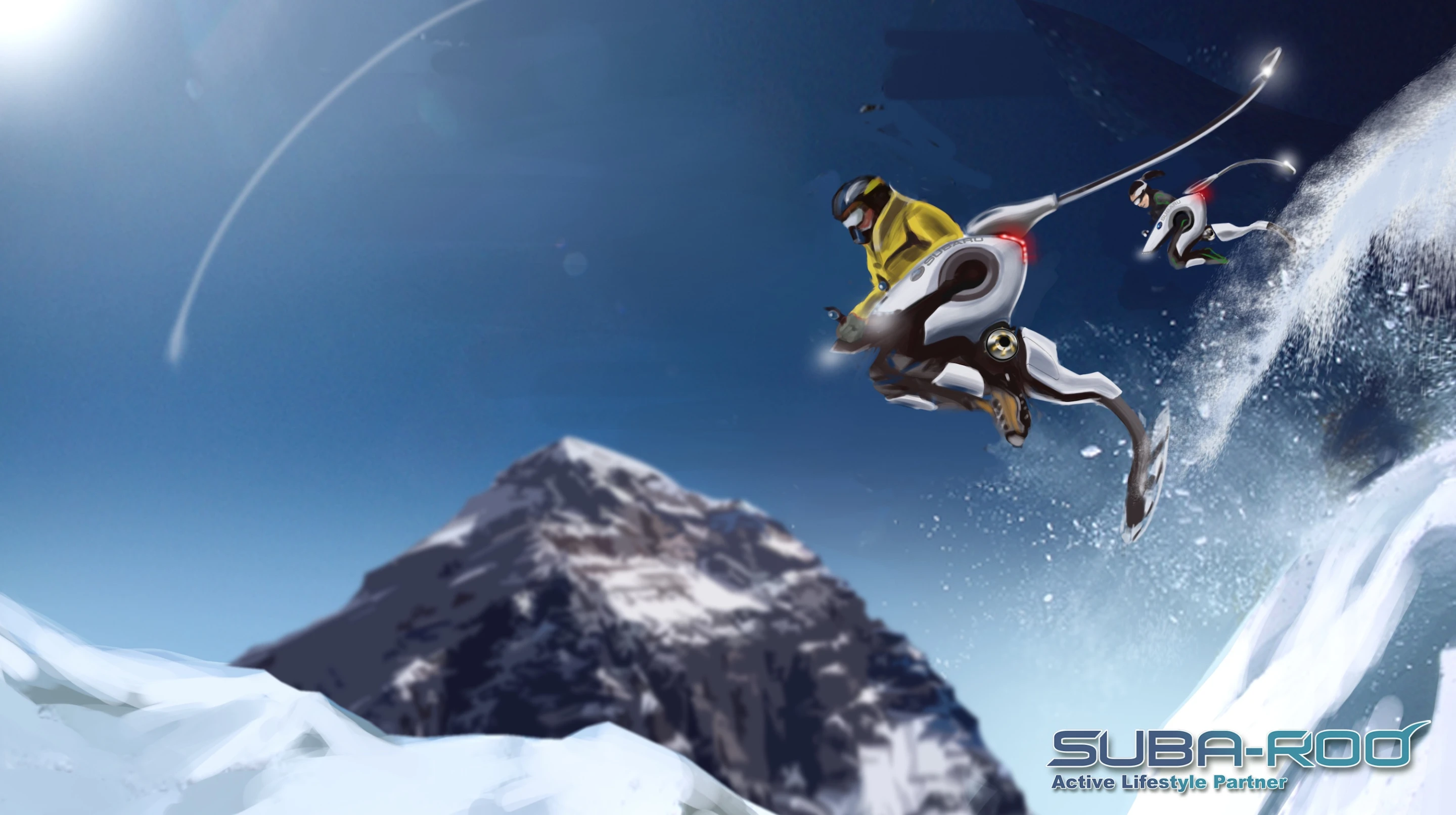 Subaru's entry – the “SUBA-ROO”– is described as a "one-legged, self-contained, wearable mobility vehicle with a propulsion method which mimics the efficient yet powerful jumping motions of a kangaroo"