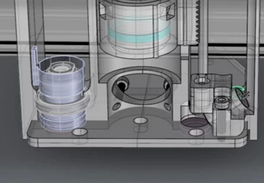 Glowforge 3D laser printer autofocus cutaway