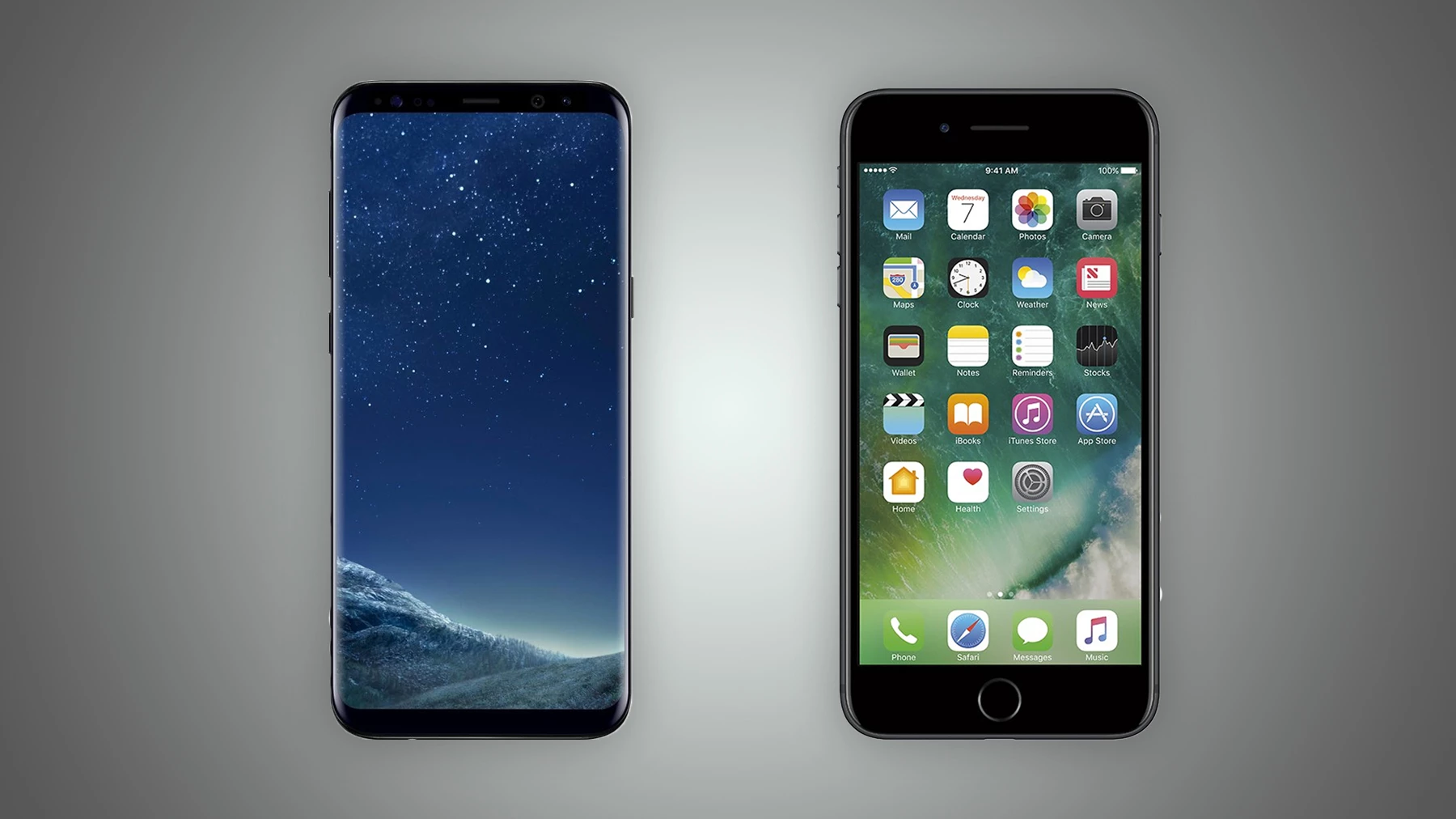 New Atlas compares the features and specs of the Samsung Galaxy S8+ (left) and Apple iPhone 7 Plus