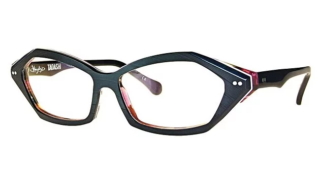 The Tadashi model of Vinylize glasses, made from old records bonded with cellulose acetate