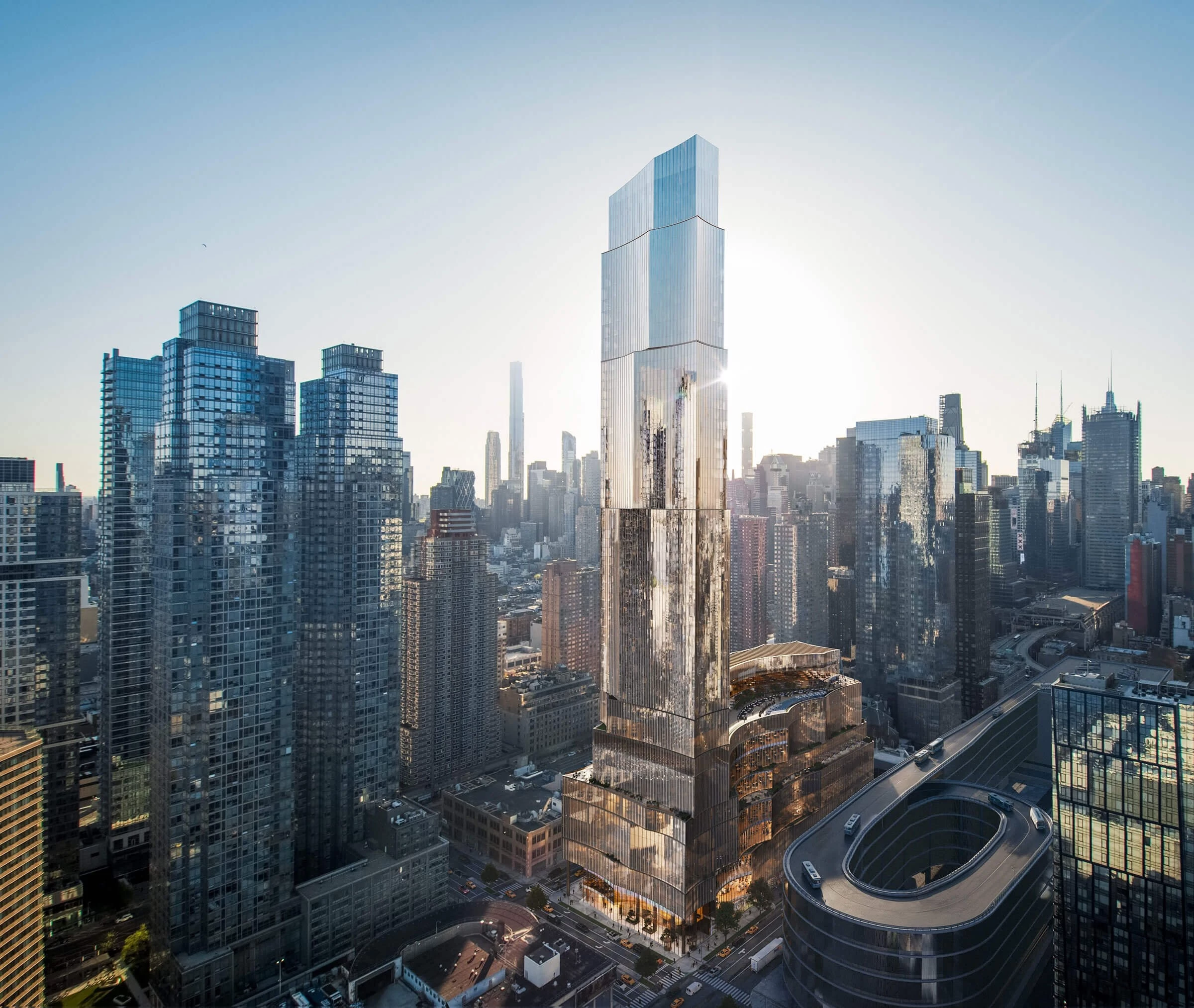 The Avenir's 45-story tower will rise out of a chunky nine-story base