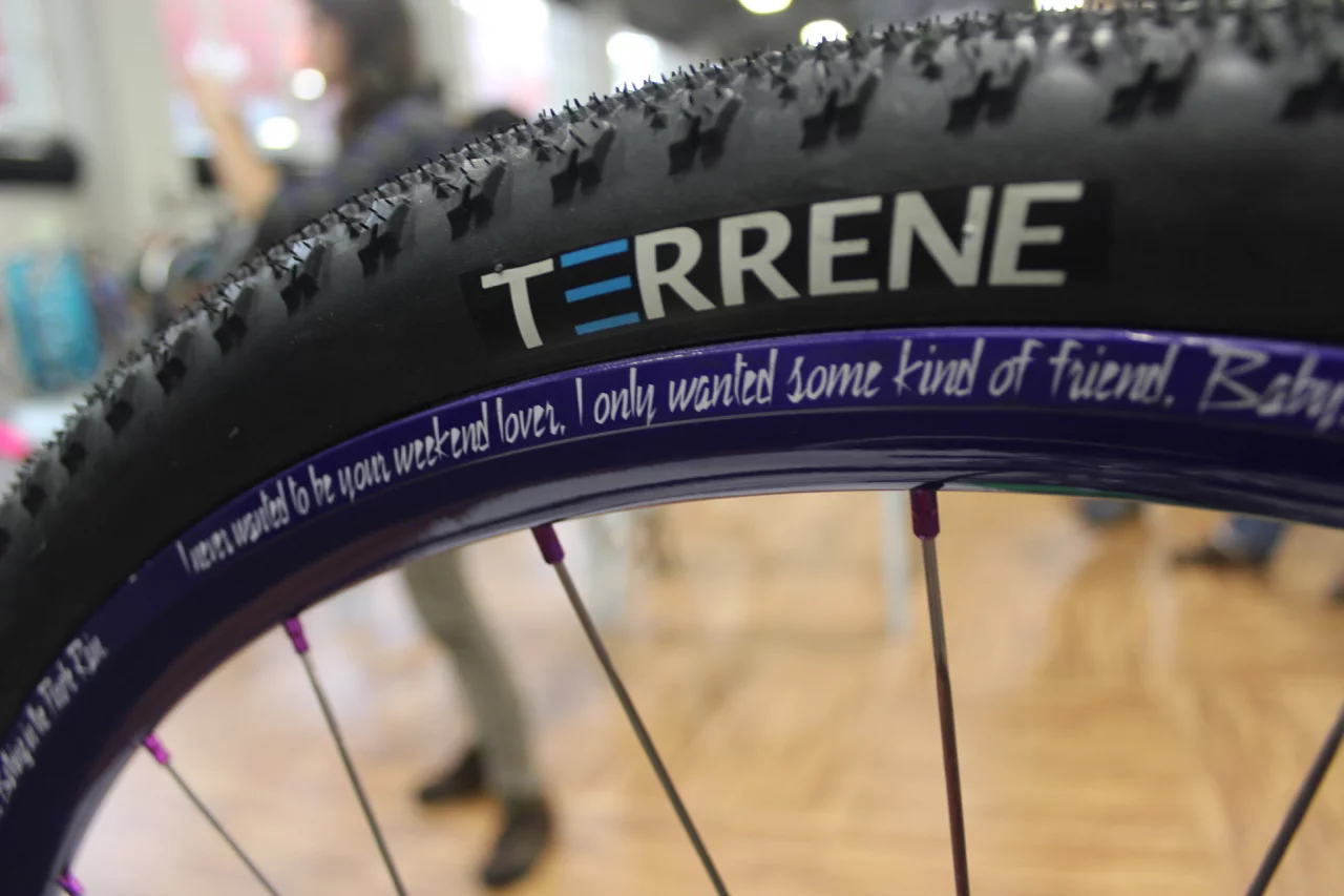 The lyrics to the song Purple Rain are painted on the wheel rims