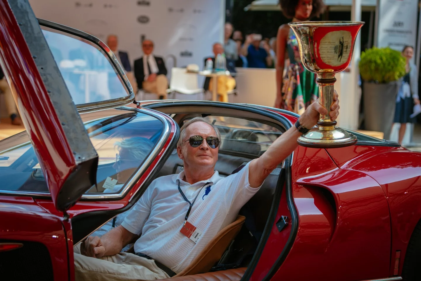 Albert Spiess' Alfa Romeo 33/2 Stradale was voted "Best of Show" by the public at Villa d'Este, adding to the "best of show" he won at Villa d'Este once before for his 1956 Maserati 450 S. Albert's vast car collection includes a range of Italian national treasures. He is best known though, as the head of his eponymous company which produces epicurian delights such as Bündnerfleisch, a branded product as synonymous with Switzerland as watches, chocolate and cheese.