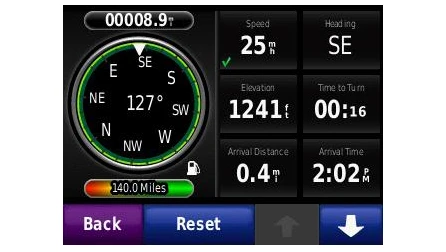 The Garmin Zumo motorcycle console screen