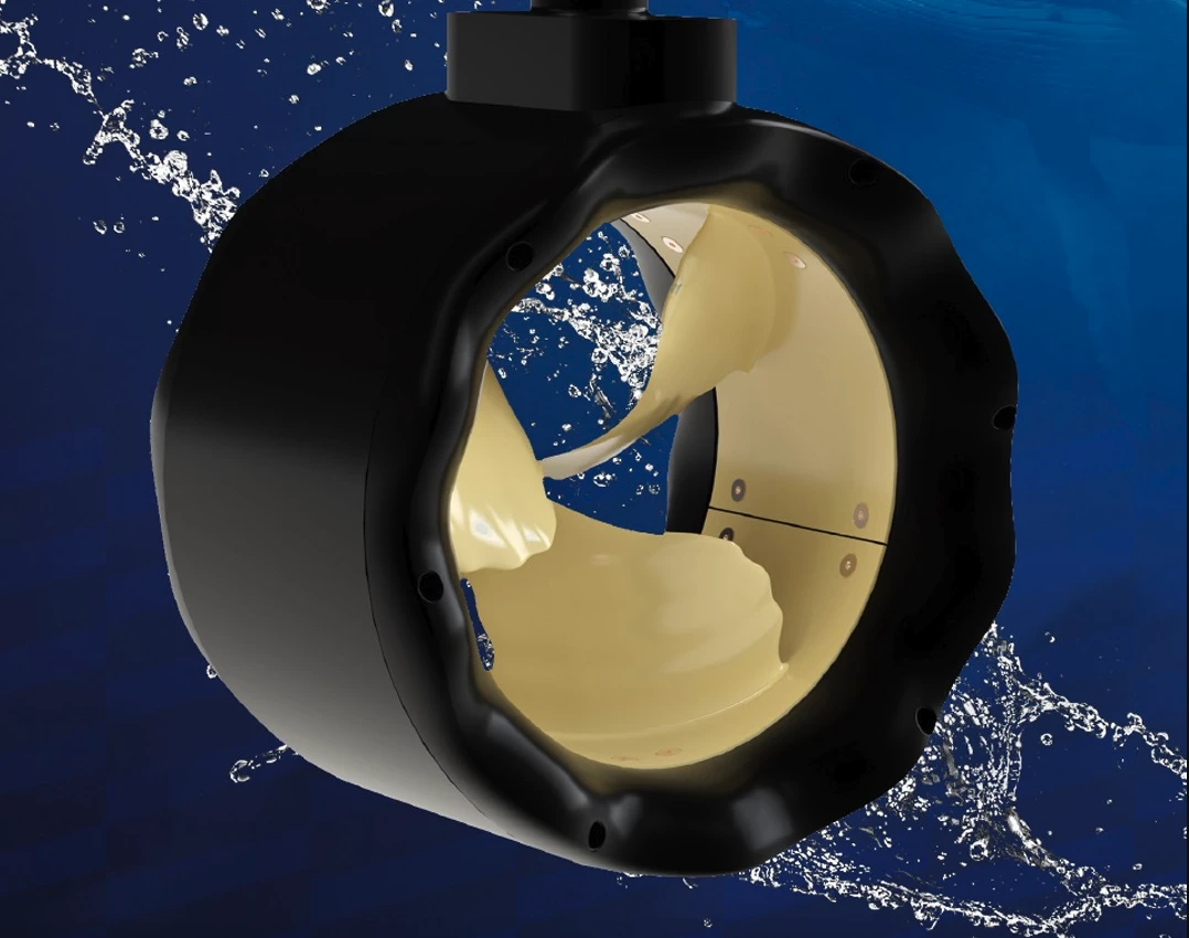 BlueNav's new Whale Design propeller blades feature tubercle-inspired bumps on its edge and striations on its body