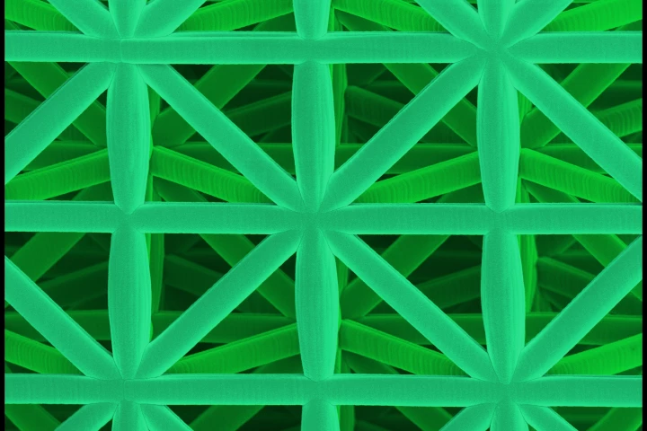 The framework construction made of a ceramic-polymer composite created at KIT (Picture: J. Bauer/KIT)