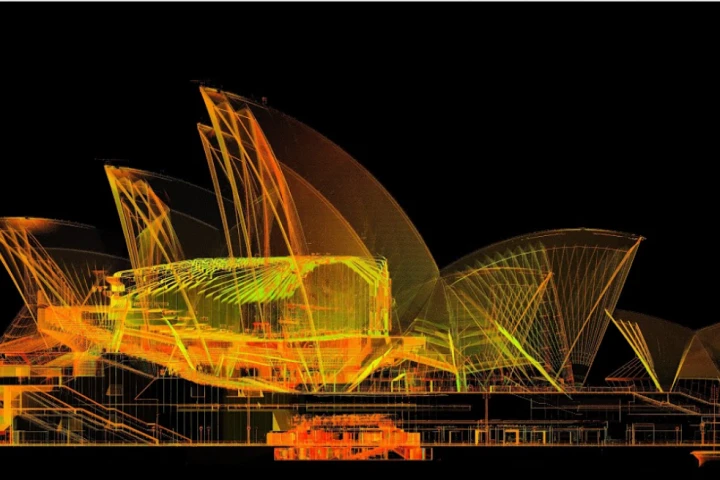 A schematic of the Sydney Opera House on the Google Cultural Institute