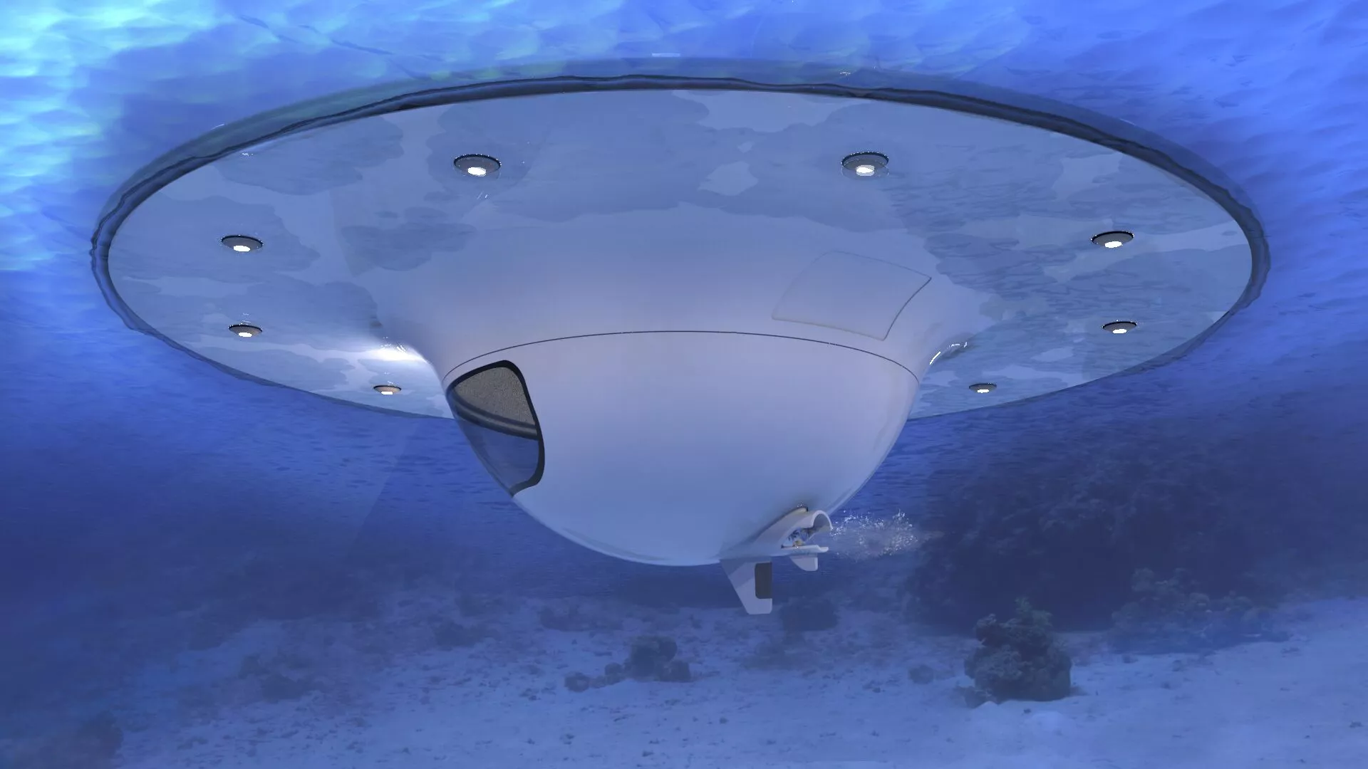 The UFO can achieve speeds of up to 3.5 knots