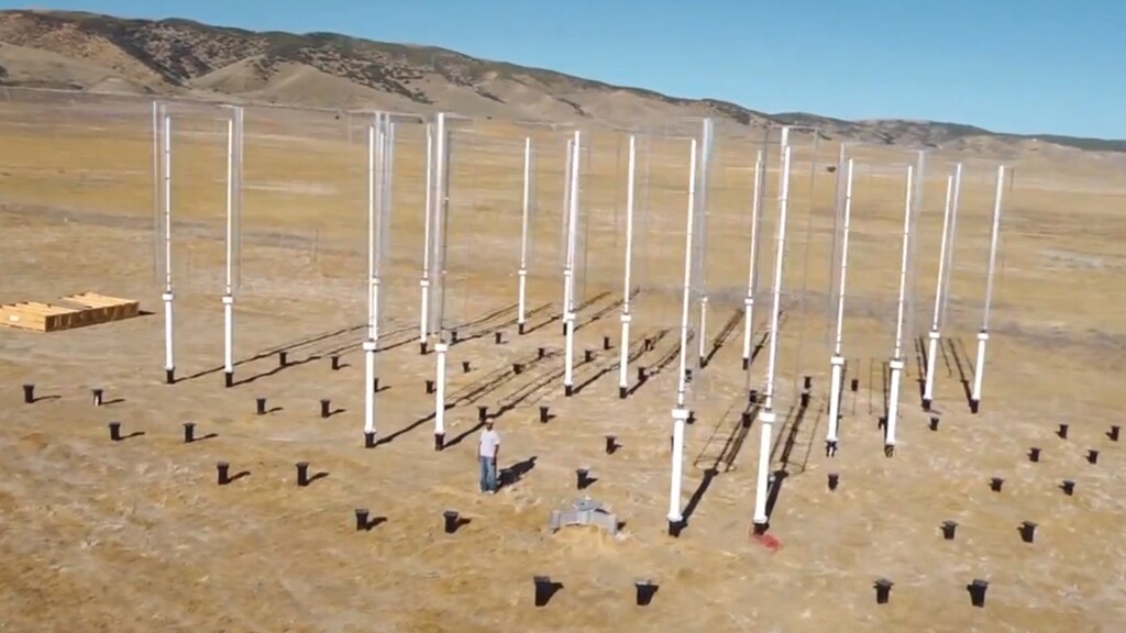 The Caltech Field Laboratory for Optimized Wind Energy where arrays of closely spaced vertical-axis wind turbines were tested