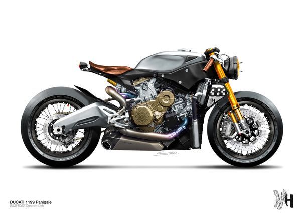 Holographic Hammer's 899 Panigale cafe racer.
