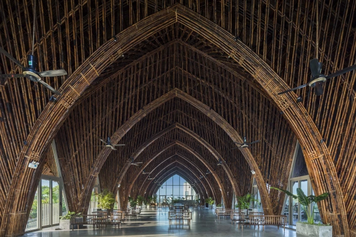 Casamia Community House's intricate ceiling reaches a maximum height of 9 m (2