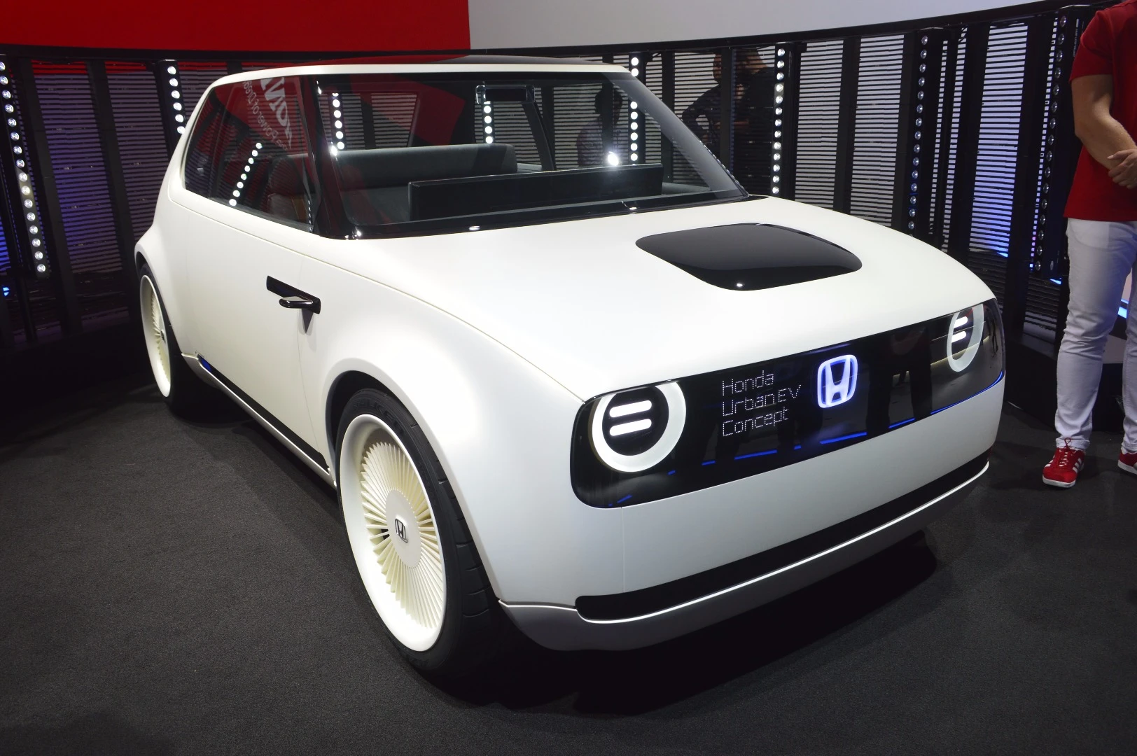 The space next to the headlights can be used to display a message on the Urban EV