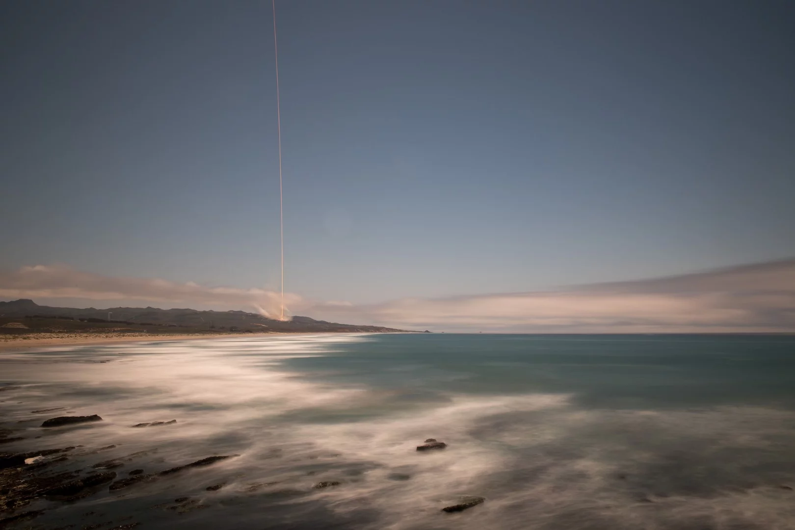 Long exposure shot of the GRACE Follow-On mission lifting off on Tuesday