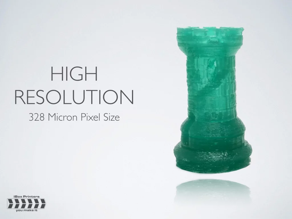 iBox says the XY resolution of the Nano is comparable to other more expensive machines, 328 microns