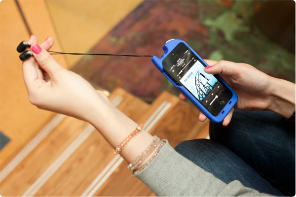 The TurtleCell iPhone case features retractable earbuds so you always have a tangle-free set of headphones handy
