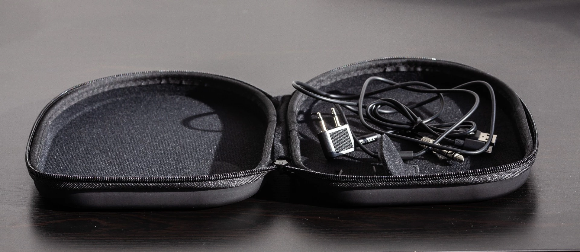 Audeara A-01 adaptive headphones: included hardcase doesn't offer anywhere to safely stow cables and adapters