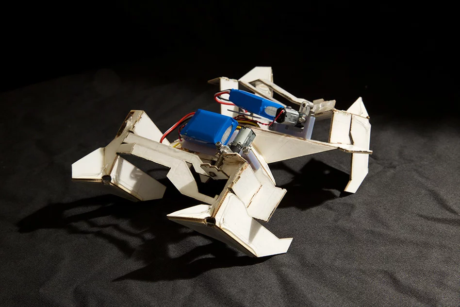 A self-folding mobile prototype developed by researchers at MIT and Harvard (Photo: Harvard’s Wyss Institute)