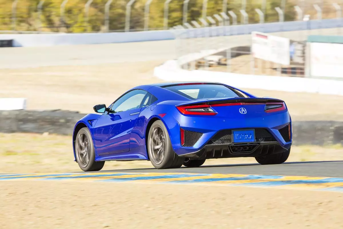 The 2017 Acura NSX on the track