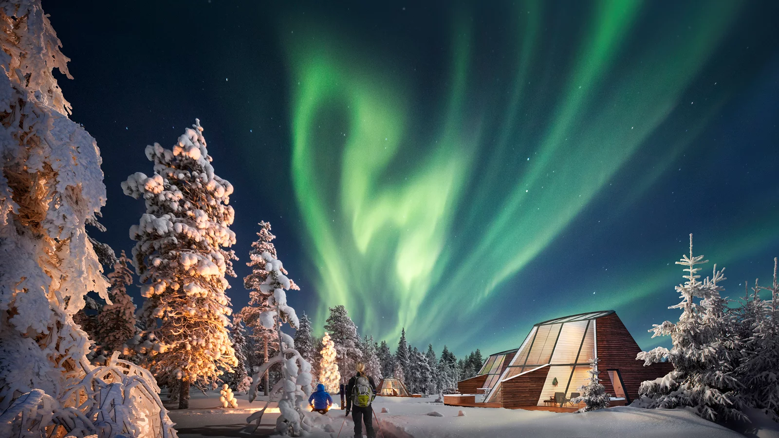 Snowman World Glass Resort, located in Rovaniemi, Lapland, Finland provide an ideal spot to catch the aurora borealis