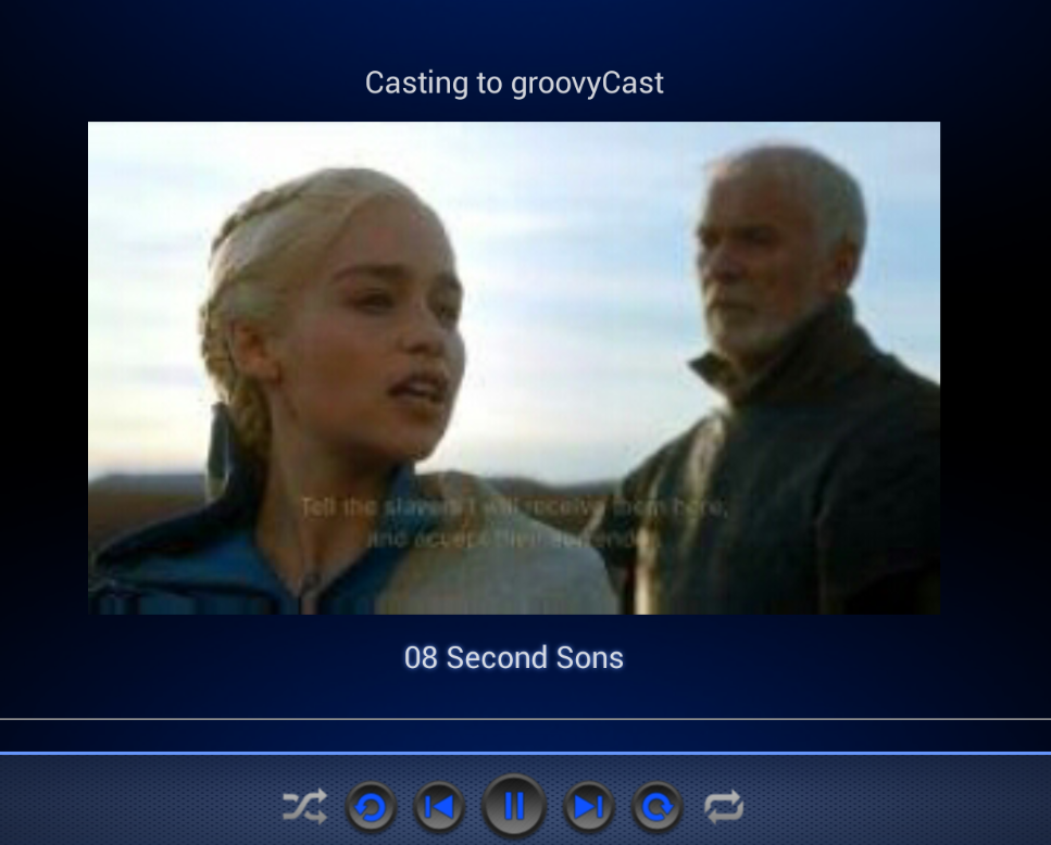 The Avia app is streaming video to Chromecast