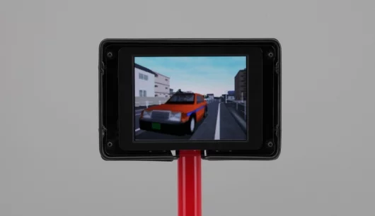 The Honda Bicycle Simulator's rear monitor