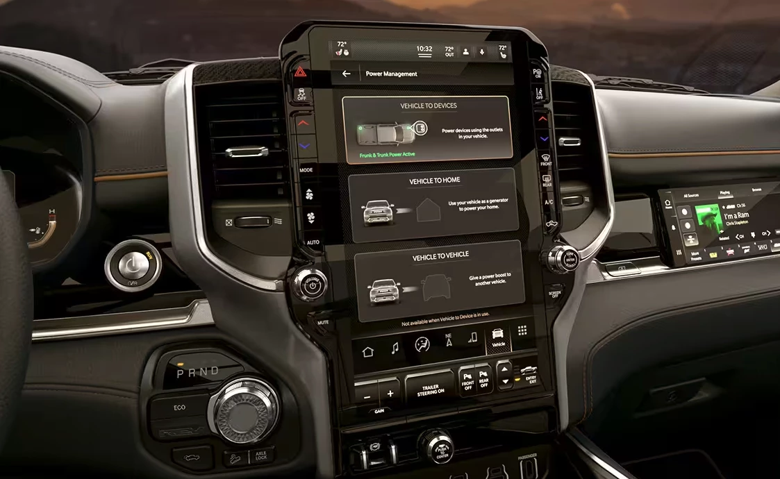 The Ram 1500 REV shows off its digitized interior