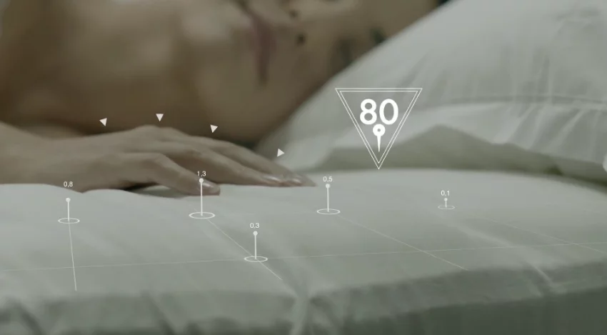 A total of 80 sensors are embedded in the mattress collecting data for the Sleep Art