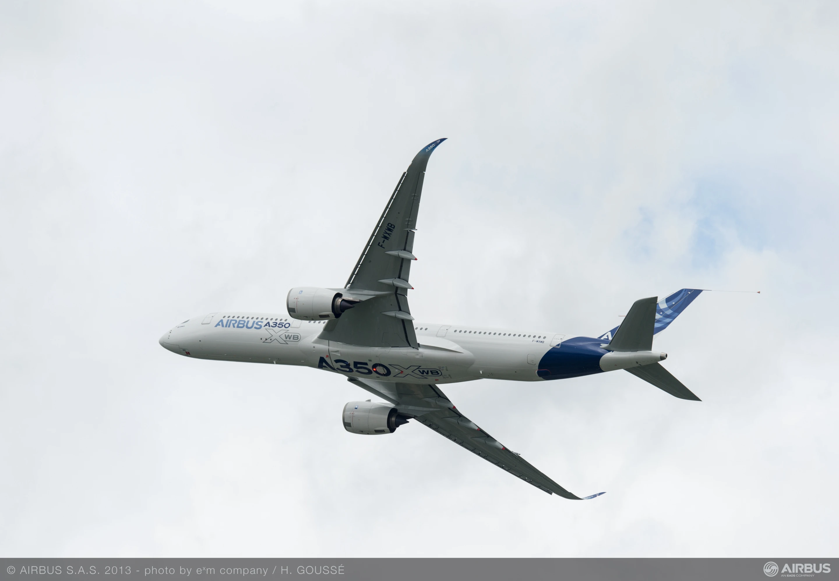 The A350 XWB was piloted by Captain Peter Chandler and Captain Guy Magrin
