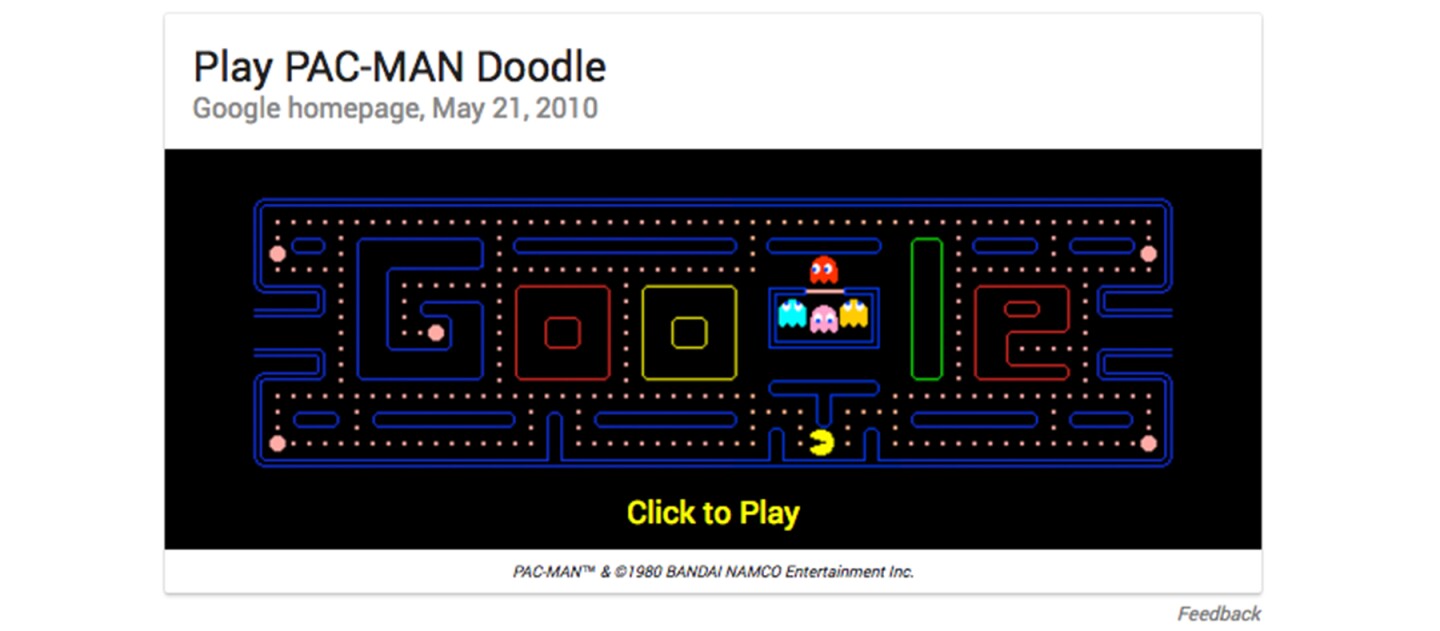 Google "Pac-Man" and you can play on desktop or mobile