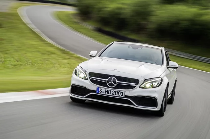 Mercedes has released new Saloon (shown here) and Estate models of its AMG C 63