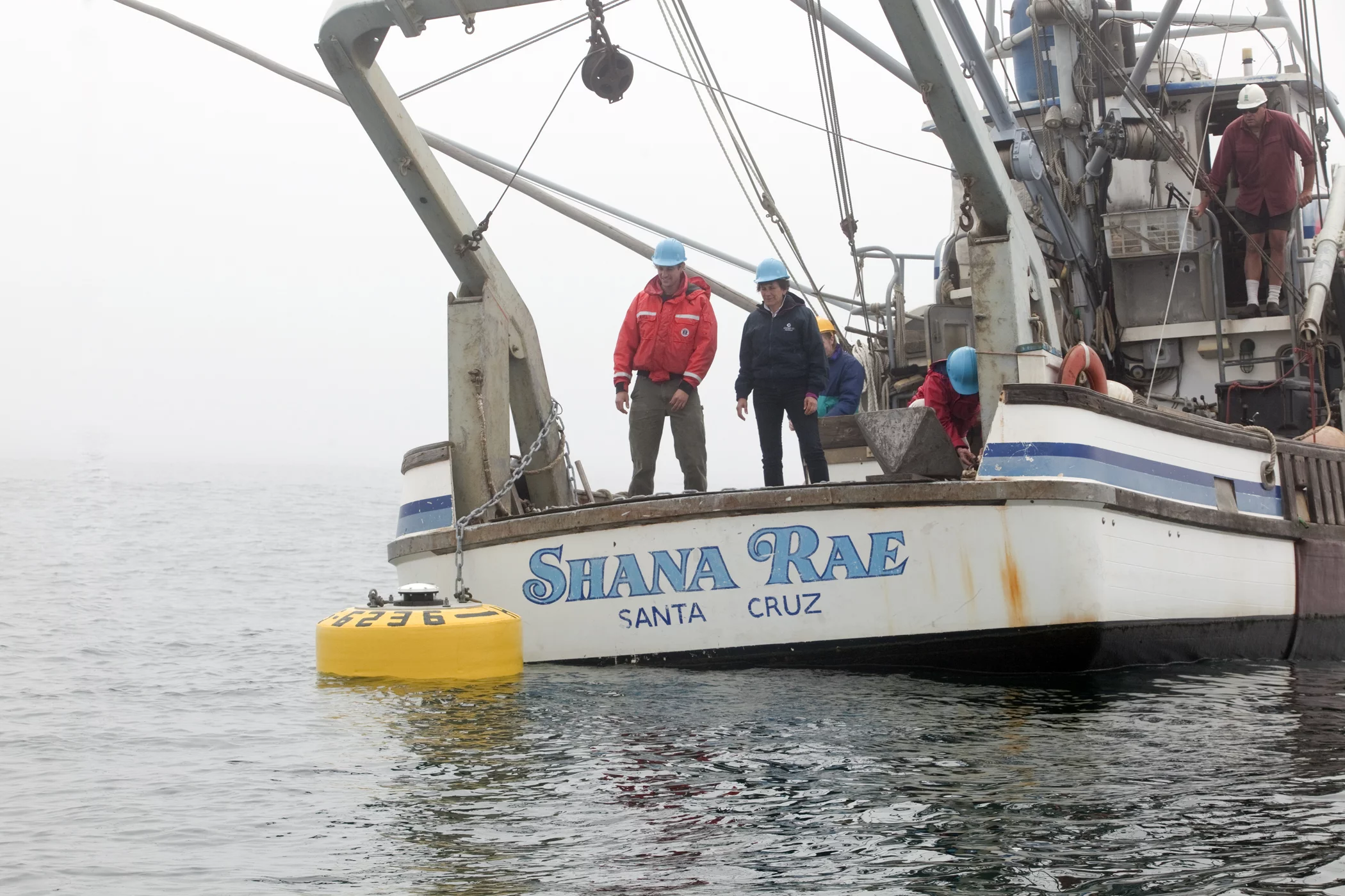Static buoy being deployed (Photo: Stanford University, Kip Evans)
