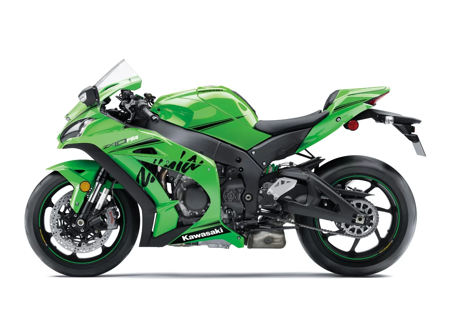 The 2019 Kawasaki ZX-10RR is the only all-green member of the family