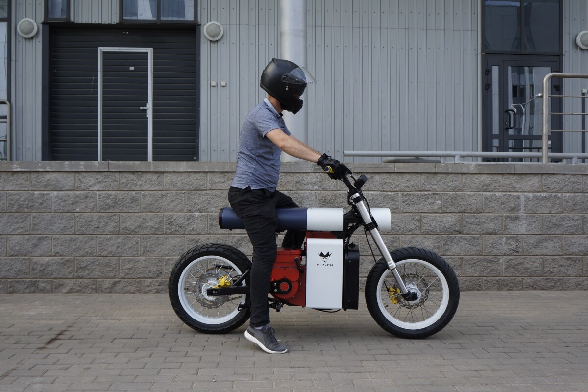 The Punch Moto's design is inspired by the "Suprematist" Russian art movement of the early 1900s