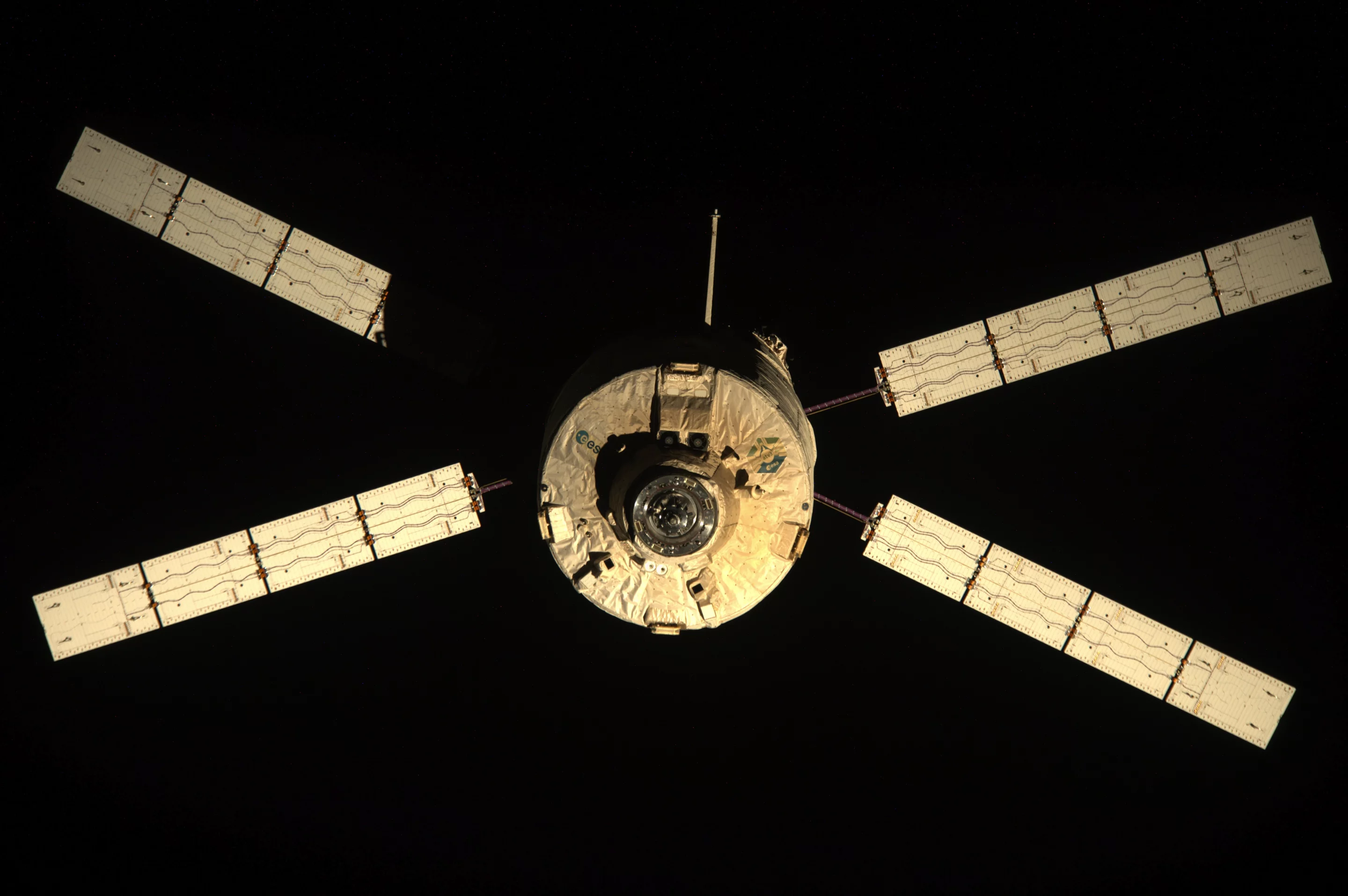 The Automated Transfer Vehicle Edoardo Amaldi leaving the ISS (Image: NASA)