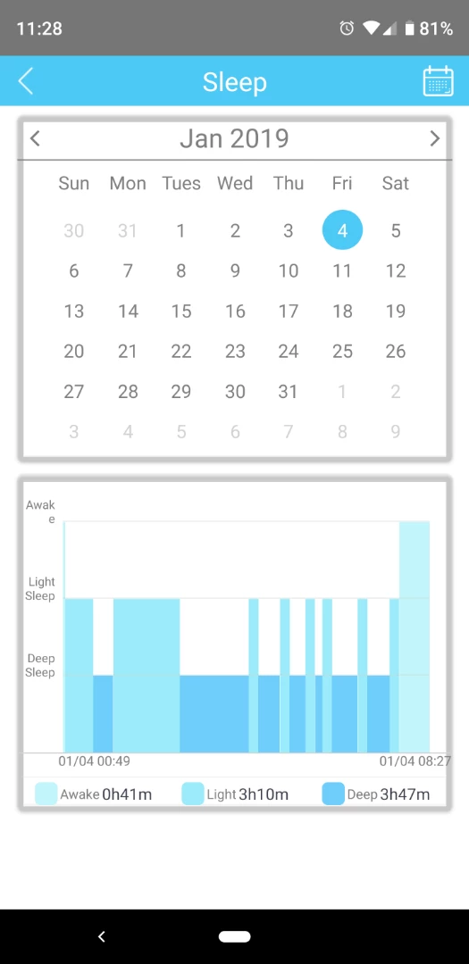 Oaxis Timepiece: sleep tracking function